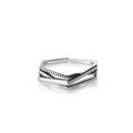 Three Layer Line Ring Geometric Hexagon 925 Sterling Silver Women Accessories Geometric Finger Ring