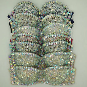 Stick-on Crystals Nightclub Swimsuit Bikini New High-End Nightclub Uniforms High-End Dress Underwear Strapless Swimwear