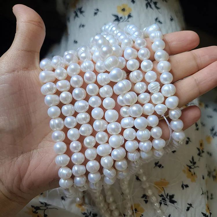 FWP025 Wholesale Genuine Natural Fresh Water Freshwater Pearl Potato Round Ball Beads