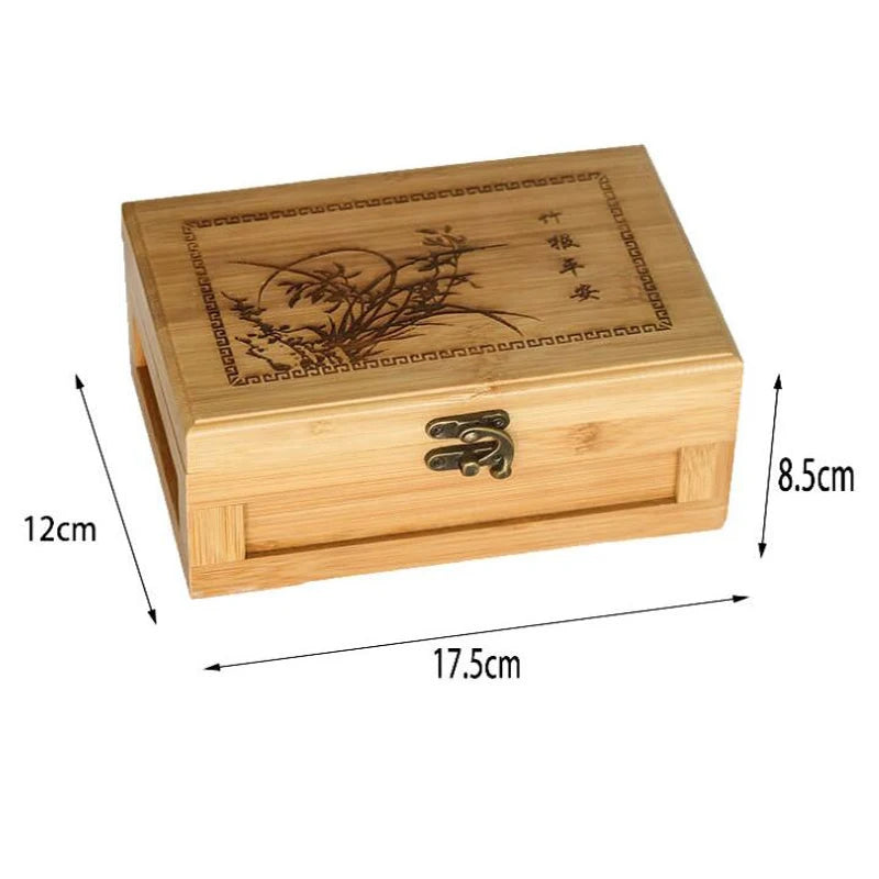 Rolling Tray Stash Box Extra Large Bamboo Socks Towel Box