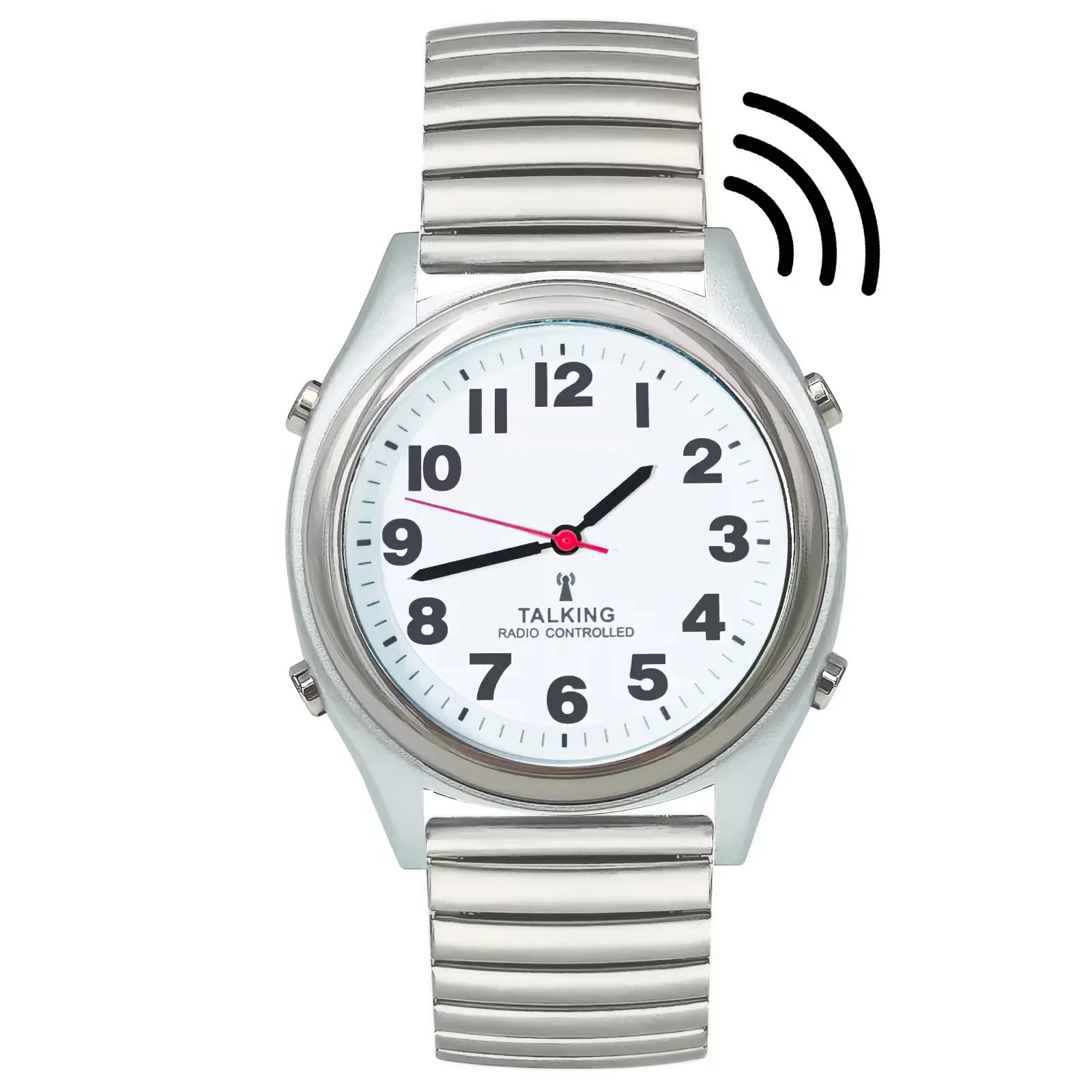 Unisex Atomic Talking Watch With Time Loud Alarm Automatic Radio Controlled Time Setting for Visually Impaired and Blind People