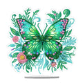 1PC DIY Green Butterfly Flower Diamond Painting Desk Decoration 2D Flat Acrylic Home Decor Diamond Painting Tabletop Ornament