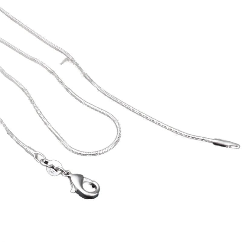 Rinhoo 1pcs/lot Promotion Wholesale 925 Silver Necklace Silver Fine Jewelry Snake Chain 1mm 16-24inch Necklace