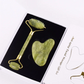 Face Roller Spiker Xiuyan Roller Massager with Box Real Natural Stone Face Spiker Green Gua Sha Jade Roller and Gua Sha Set
