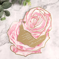 Luxury Gold Mirror Acrylic Dinner Menu for Weddings Personalized Pink Floral Menu for Any Event or Party