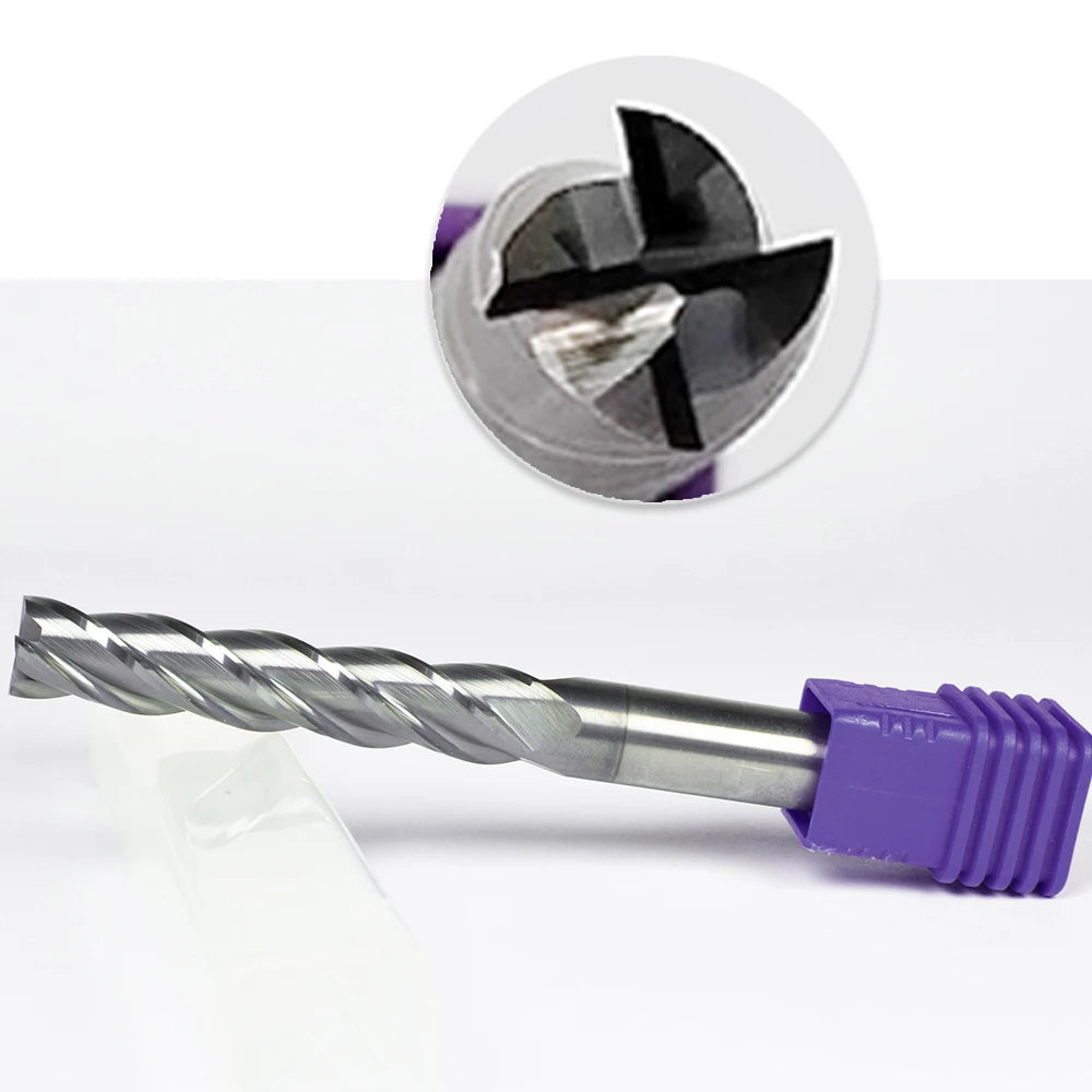 4-Flute Square Long Carbide Endmill AlCrSiN Coated 35-Degree Helix Custom ODM & OEM Support for Turning Tool