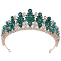 Crystal Wedding Crown Baroque Green Tiaras and Crowns Wedding Accessories Bridal Crown
