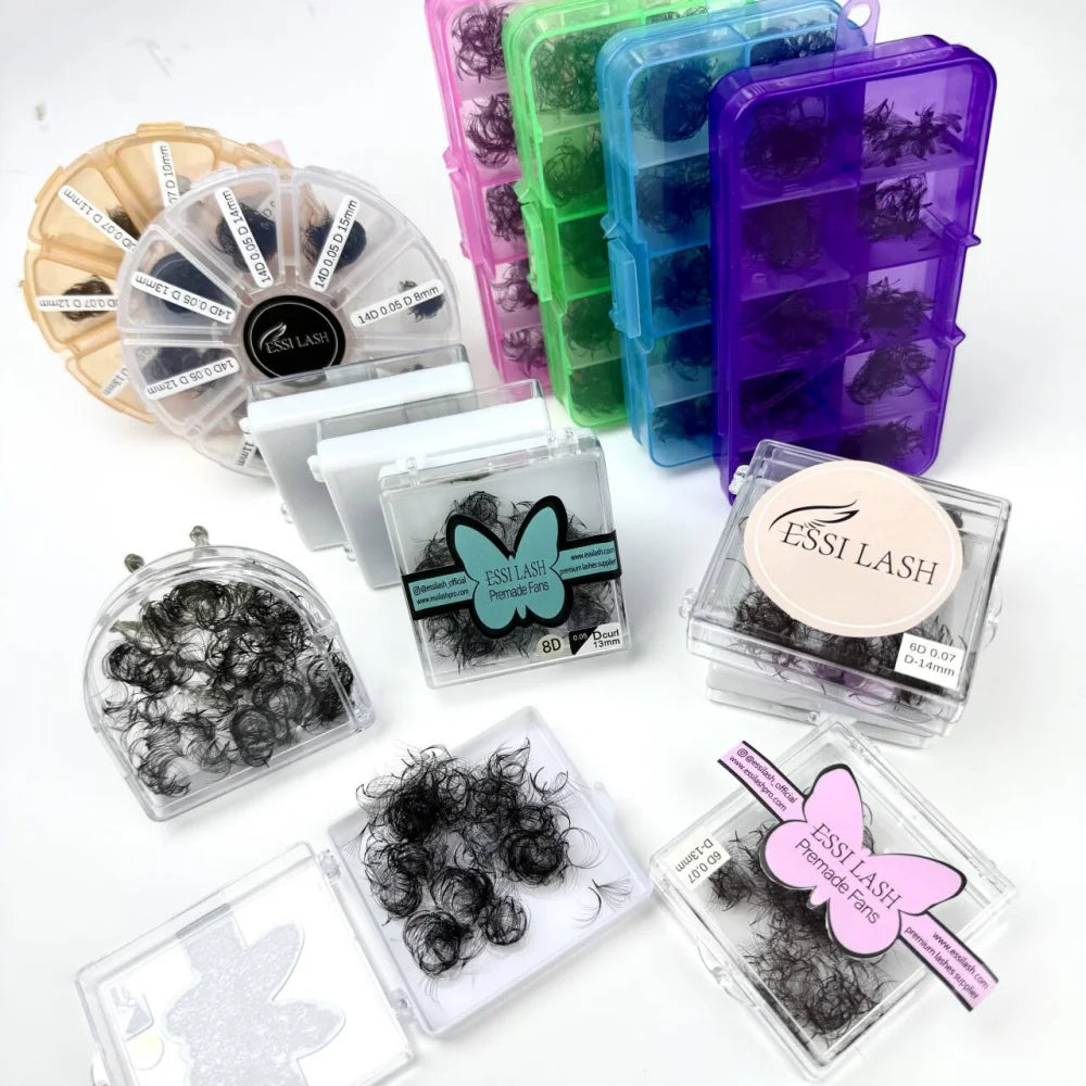 Best Quality 10D 12D 14D Premade Fan Lashes 500fans 8-15mm Loose Premade Fan Lashes Extension