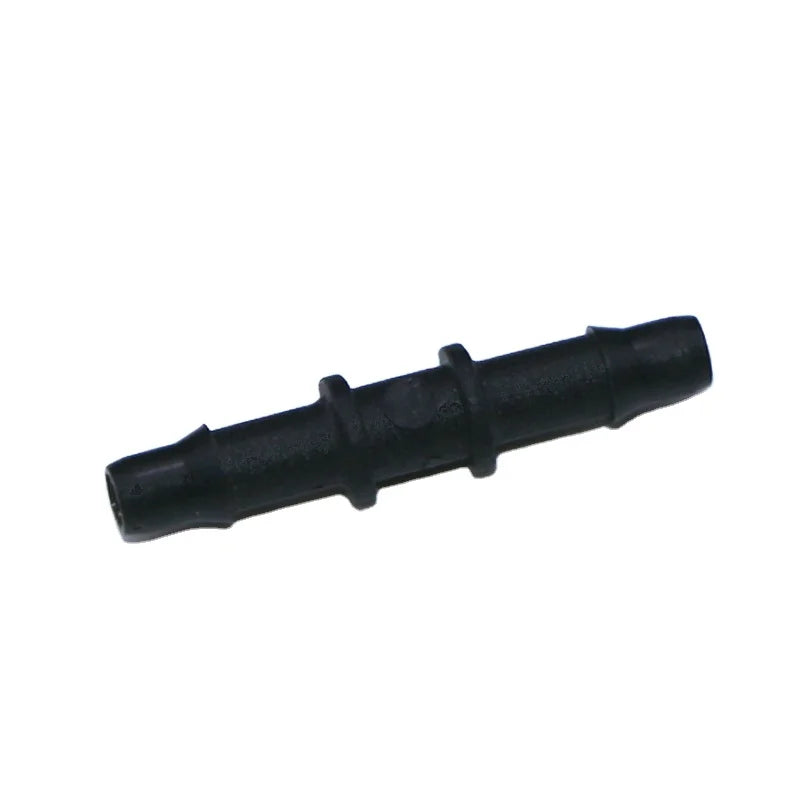 UV Resistant Black PP 1/8 Inch 3.2mm Barbed 2 Ways Union Straight Adapter Plastic Hose Barb PP Tube Fitting
