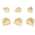 20pcs Fashion Stainless Steel Embossing Hollow Fish and Shell Charms Pendants for DIY Earrings Findings Accessories Jewelry