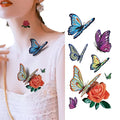 3D Waterproof Tattoo Sticker Butterfly Flower Customized Personality Simulation Rose Scar Tattoo Sticker
