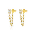 Gemnel Hypoallergenic Fashion Jewelry 925 Silver Earring Baguette and Round Cut Stones Unique Dismountable Drop Earring