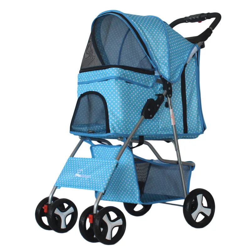Premium Foldable Pet Stroller Spacious Lightweight Durable and Smooth Riding Pet Stroller with Removable Washable Liner
