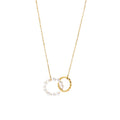 MJ Vintage Trendy Chic Slim Fashionable Beaded Imitation Pearl Ring Charm Stainless Steel Necklaces Jewelry