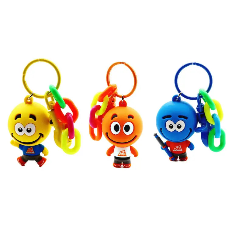 2023 New Carabiner Keychain with Metal Chain 3D Silicone PVC Rubber Custom Keychains Waterproof Lightweight for Promotion Gifts