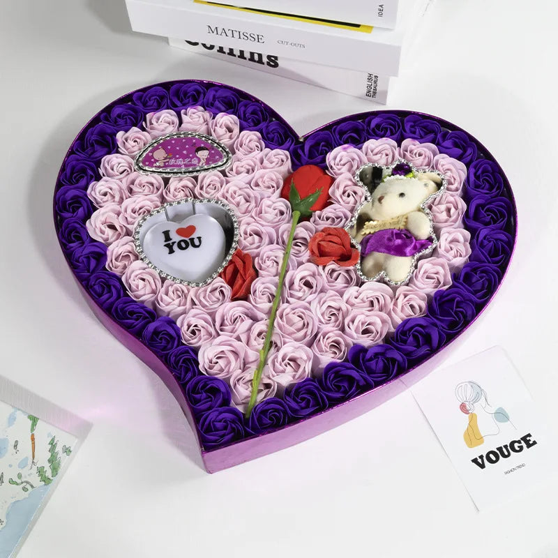 Love 100 Forever Rose Pink Eternal Romantic Valntines for Her Imprint Handmade Preserved Real Flowers Valentines Day Gifts MegaBDM