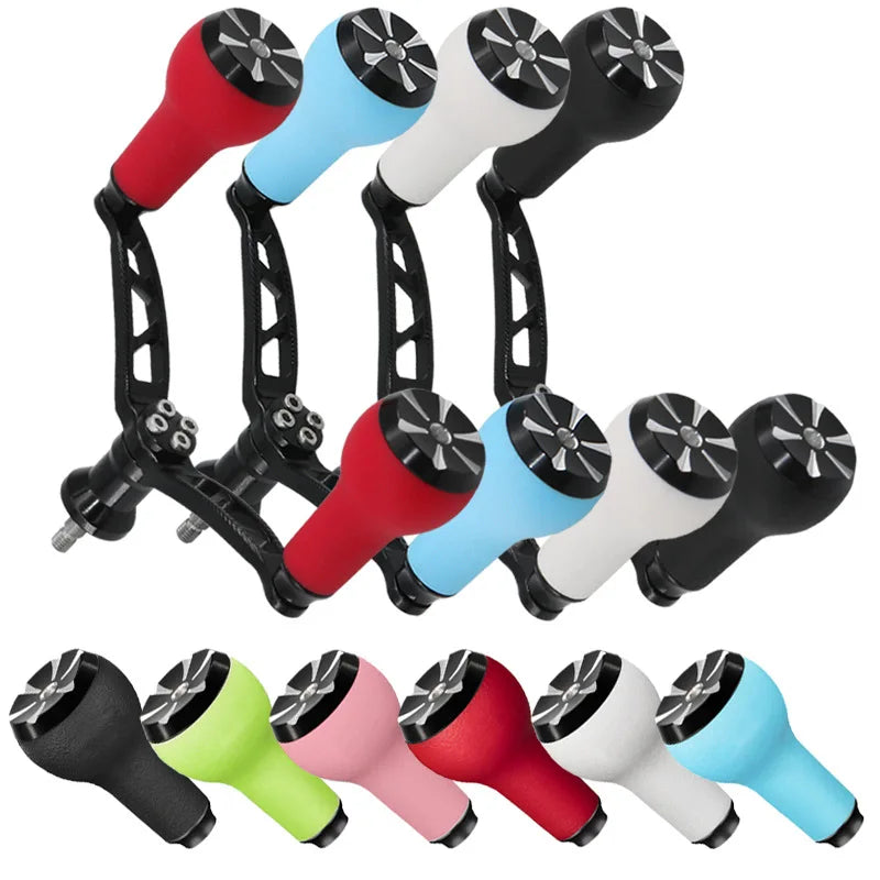 WEIHE 4 Colors Fishing Reel Accessory for DIY Aluminium Alloy Handle 6 Colors TPE Knob