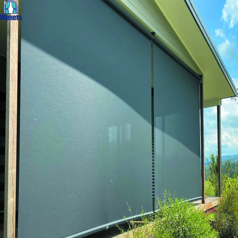 Outdoor Blinds Waterproof Windproof Motorized Retractable for Window