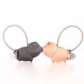 Lovely Valentine's Day Piggy Couple Car Keychain Fashionable Male Female Jewelry Pendant with UV Printed Zodiac Metal Material