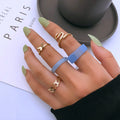 5pcs/setButterfly Resin Knuckle Ring Set Creative Personality Snake Ring Set of 5pcs Bohemia Ring for Women