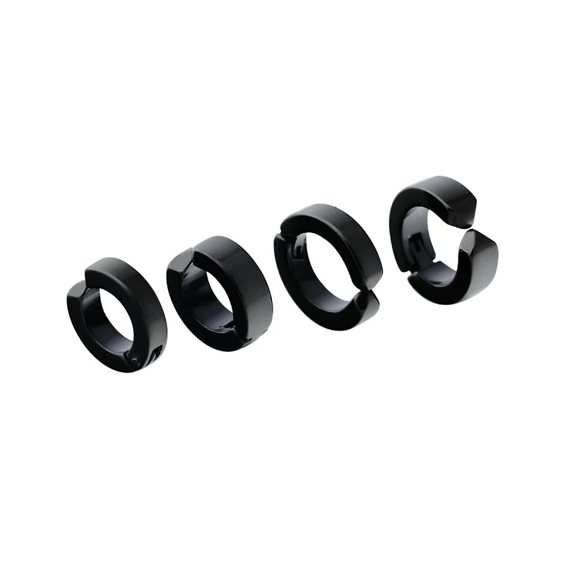 Wholesale Trendy Black Titanium Plated Male Ear Clips Pinch Pierced Ear Buckle Classic Style Clip-On Earrings