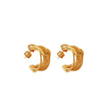 Simple Luxury 18K Gold Plated Stainless Steel Heart Stud Earrings Trendy Geometric Jewelry for Anniversary
