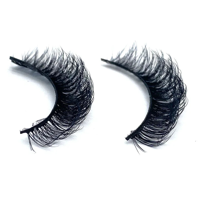 Russian Handmade Wispy 3D Faux Mink D Curl Lashes Premium Quality Natural Fiber False Eyelashes Wholesale with Eyelash Box