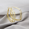 SC Hot Selling European Style Earrings Personalized Gold Plated Earrings Exaggerated Double Square Hoop Earrings for Women