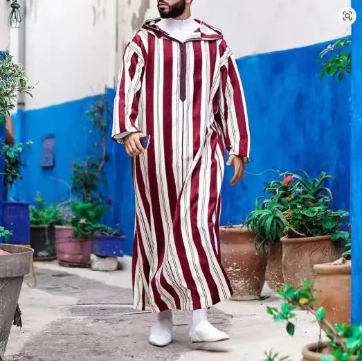 M-4XL New African Ethnic Style Men Hoodie Ramadan Robe Kaftan Abaya Dubai Turkey Islamic Clothing Male Casual Loose Robe