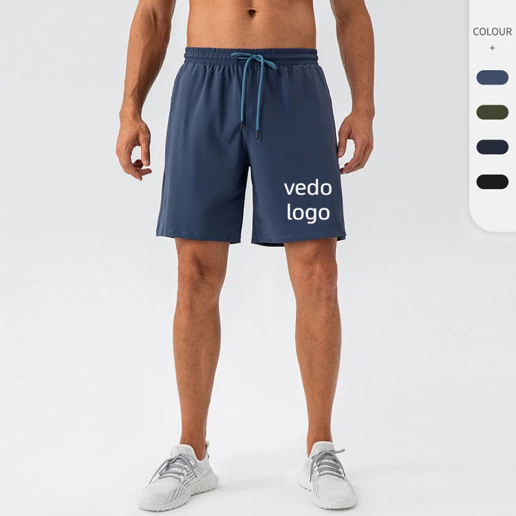 Sport Shorts Custom Logo 77% Nylon 23% Spandex Elastic Breathable Mens Athletic Active Wear Sports Workout Running Shorts Men