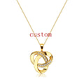 Custom 925 Sterling Silver Love Knot Pendant Necklace with Diamond Accent Fashionable Collar Para Mujer for Parties