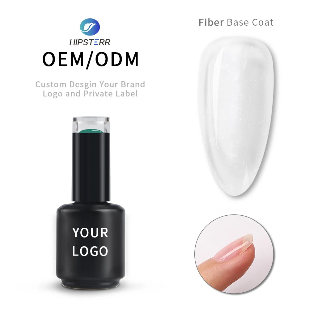 Hipsterr Custom Logo Fiber Base Coat Repair Base Uv Gel Fiber Building Nail Polish Natural