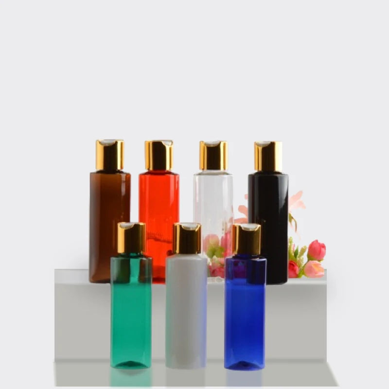 Qianqiu 4oz 120ml Recycled PET Plastic Transparent Amber Spray Pump Bottle for Shampoo Skin Care Serum & Face Masks