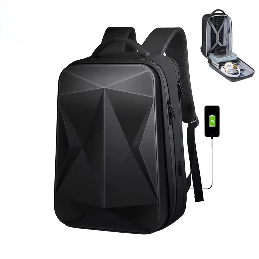 New Fashion ABS Laptop Bag Waterproof Casual Backpack Large Capacity Men's Backpack Hard Shell Design Backpack