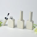 Factory Wholesale OEM Custom White 10ml Square Rectangular Glass Empty Gel Nail Polish Bottle