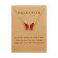 New Multiple Colors Butterfly Charm Necklace Thin Chain Colorful Chain Pendant for Women With Card Jewelry Necklaces