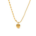 Simple Design French Stainless Steel Clavicle Bead Chain Ball Pendant Necklaces Jewelry for Women Girl Gift