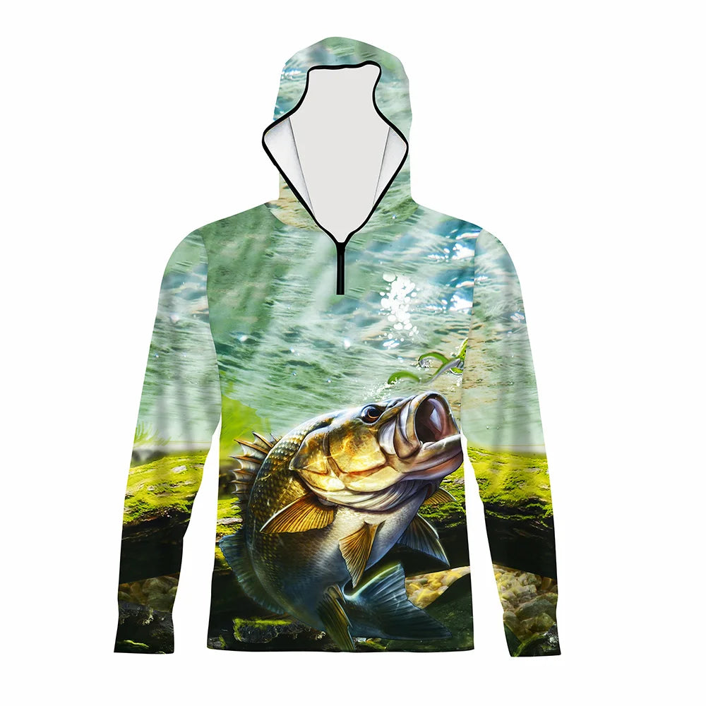 Customized Logo Fishing Shirt Wear Men's Quick Dry Breathable Sports Shirt Plus Size Fishing Shirt Fishing Hoodie
