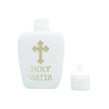Hot Sale 2oz 60ml HDPE Holy Water Bottles with Flip Top Cap Hot Stamped Golden Cross Design Empty for Filling Free Sample