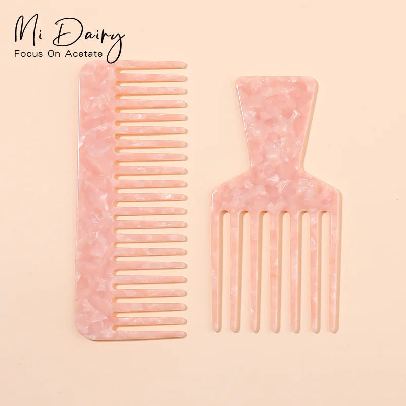 MiDairy Wholesale Factory Direct Supplying Acetate Comb Eco-friendly Wide Tooth Comb 222008 222009