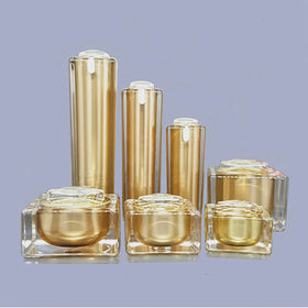 5g 10g 15g 30g 50g in Stock Acrylic Plastic Square Gold Cosmetic Skin Care Container Jar