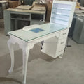 Wholesale Factory Hot Modern Wood Luxury Nail Salon Furniture Nail Tech Table with Dust Collector Manicure Desk