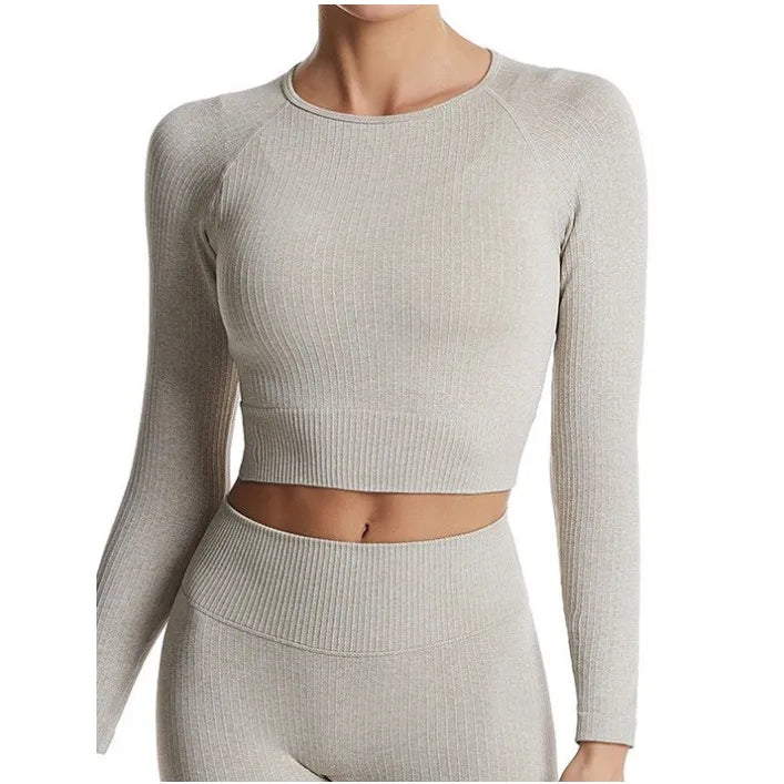 Long Sleeve Sportswear Women Seamless Gym Wear Fitness Yoga Wear
