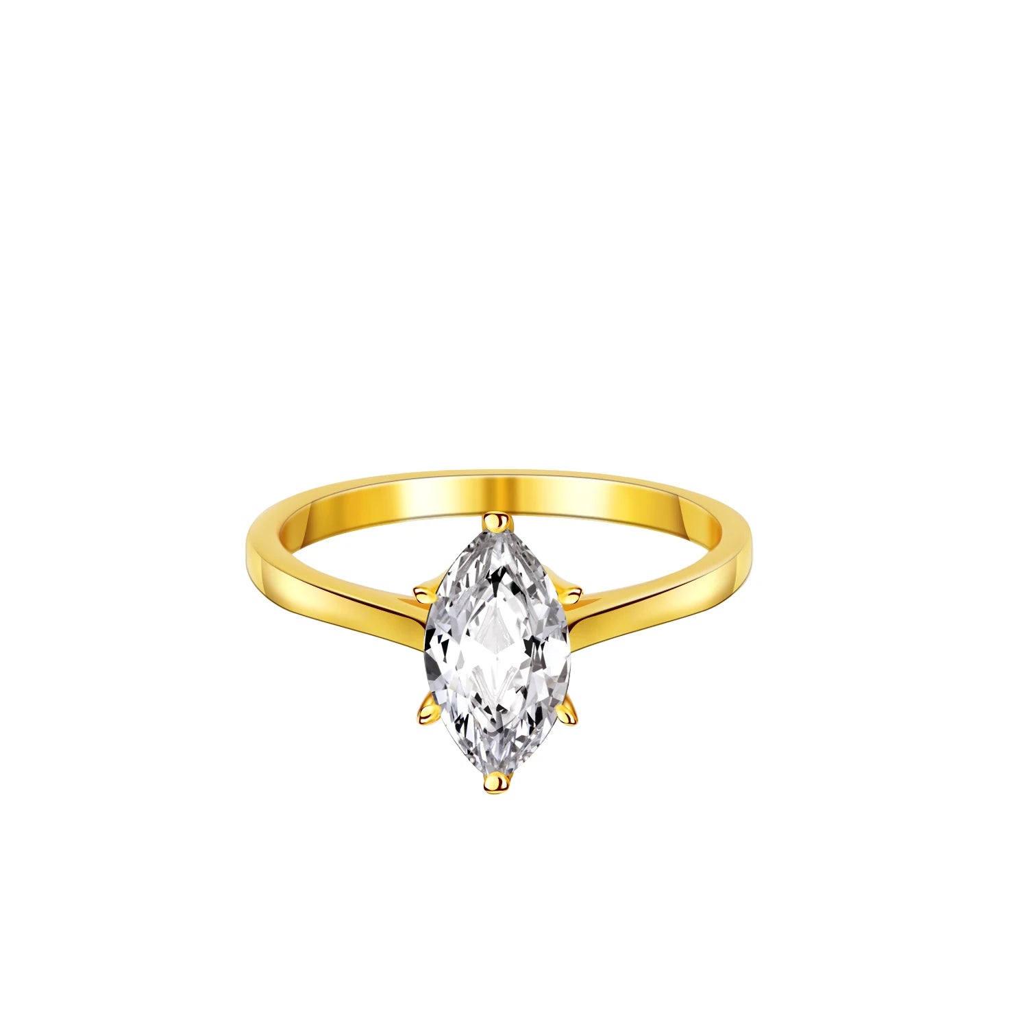 Moissanite Diamond Ring Sterling Silver Women'S Ring Horse Eye One Carat S925 Sterling Silver Ring