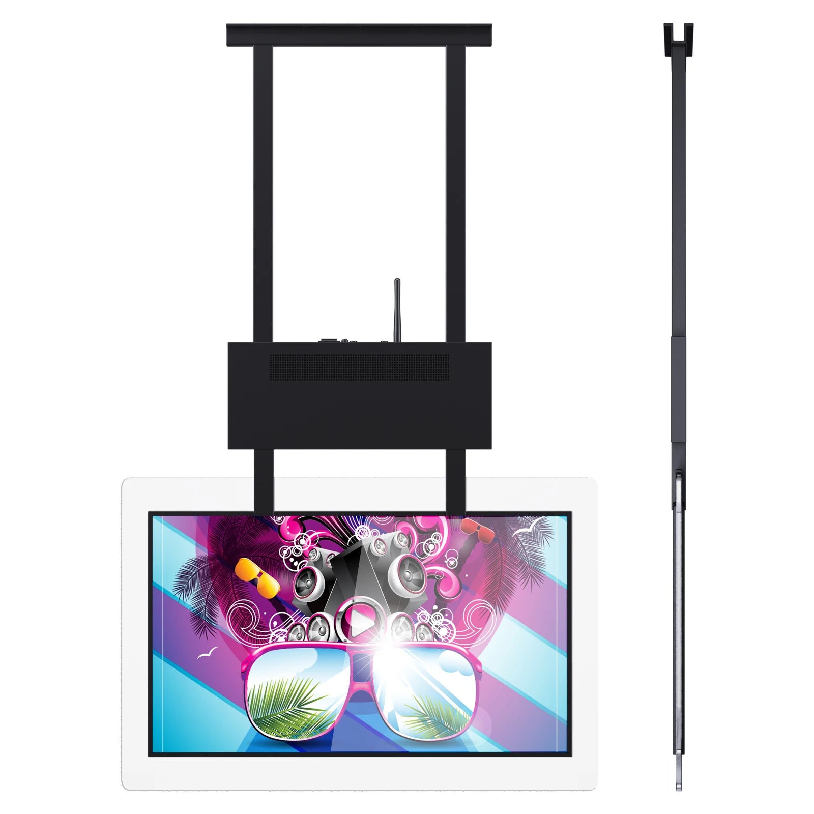 Hanging Lcd Signage 43 49 55 Inch Window Facing Display Double Sided Screen Board Signage Player Screen Advertising Menu Digital