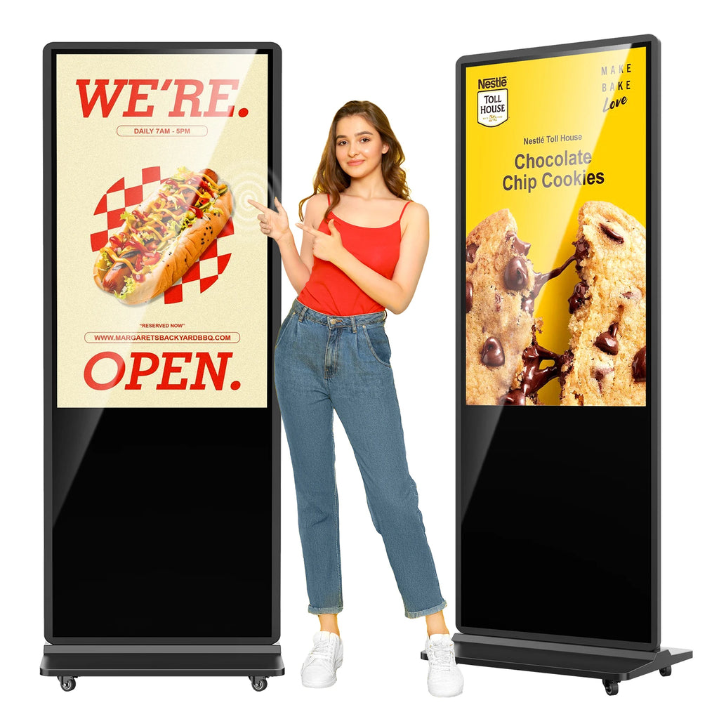 MWE LCD 55 Inch Floor Standing LCD Advertising Auto Video Player Android Indoor Totem Touch Screen Digital Signage and Display