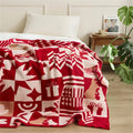Wholesale Throw for Winter High Quality Polyester Soft Warm Cozy Knitted Throw Blanket for Bed  Christmas