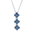 Delicate Rhodium Plated Silver 925 Jewelry Natural Sapphire Four Leaf Clover Necklace for Women Birthday Gift