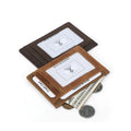 Wholesales Men's Crazy Horse Leather RFID Blocking Card Wallets Vintage Brown Credit Card Holder Money Clip