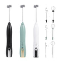 USB Rechargeable Electric Whisk Handheld Coffee Foam Maker Eco-Friendly Egg Beater 3 Heads Classic Design Style